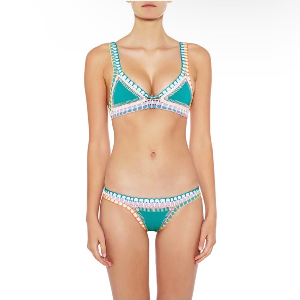 Kiini Liv Bikini Top and Bottom in Jade Multicolor